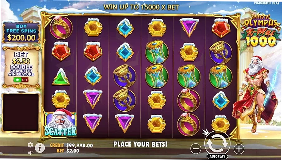 Gates of Olympus Xmas 1000 — Slot gameplay
