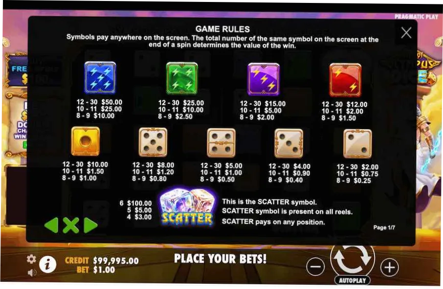 Gates of Olympus Dice — Slot gameplay
